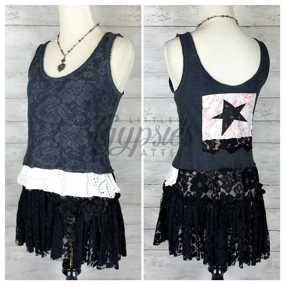 Hand Crafted Tops - 80's Grunge Fairy Tunic Top